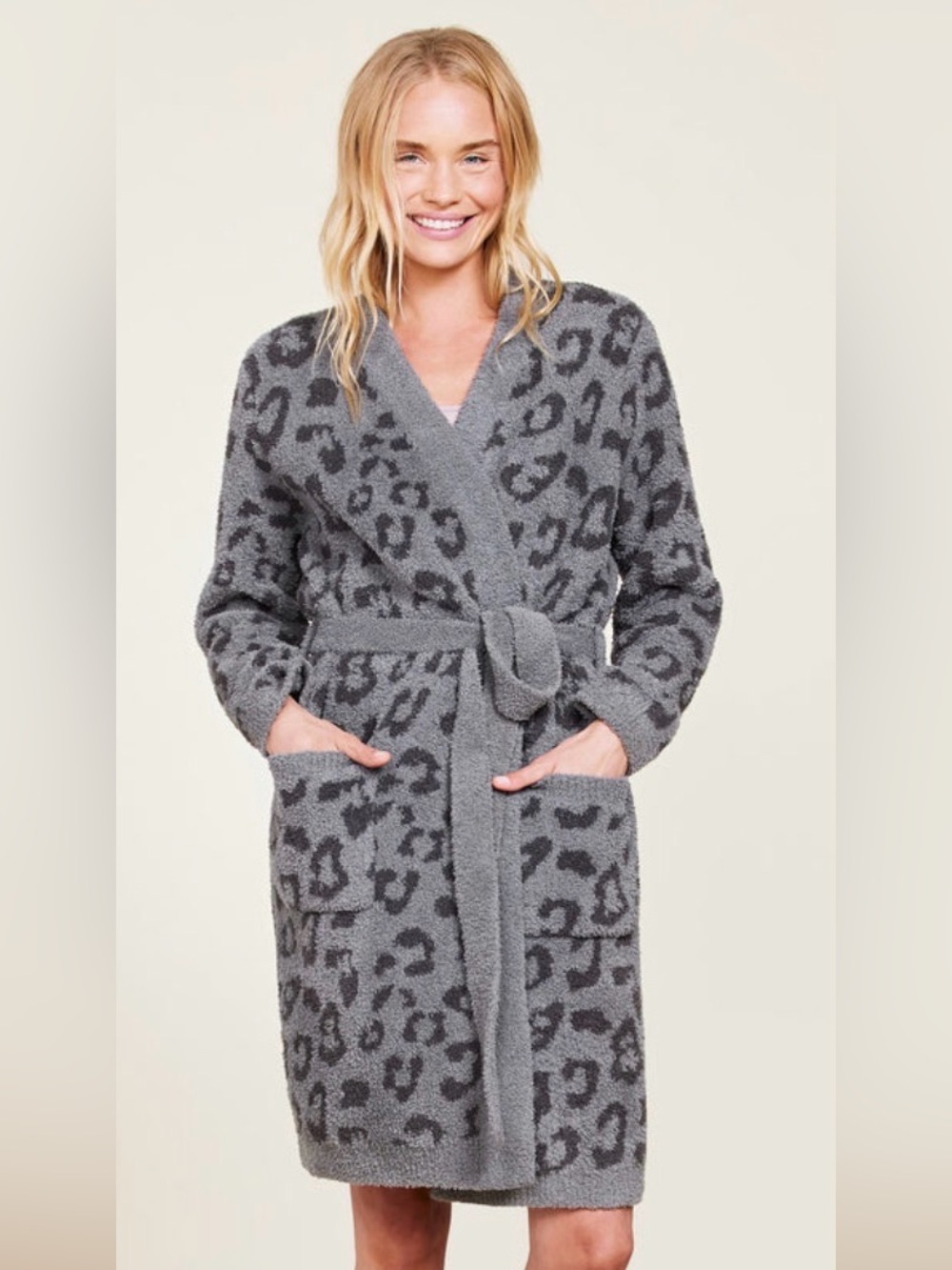 Barefoot Dreams CozyChic Barefoot in the Wild Leopard Robe Size S